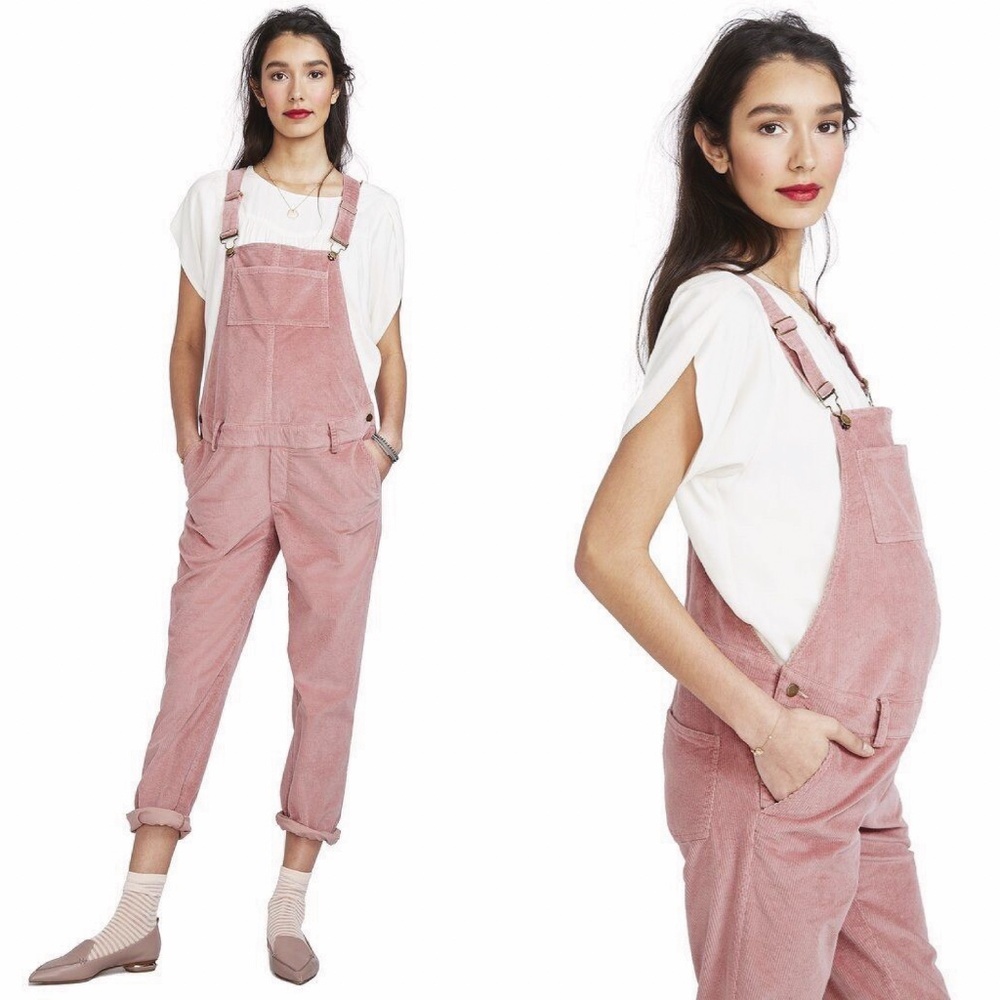 Hatch Maternity Women’s The Cord Overalls Size 1 (S/ 4-6) Rose Pink